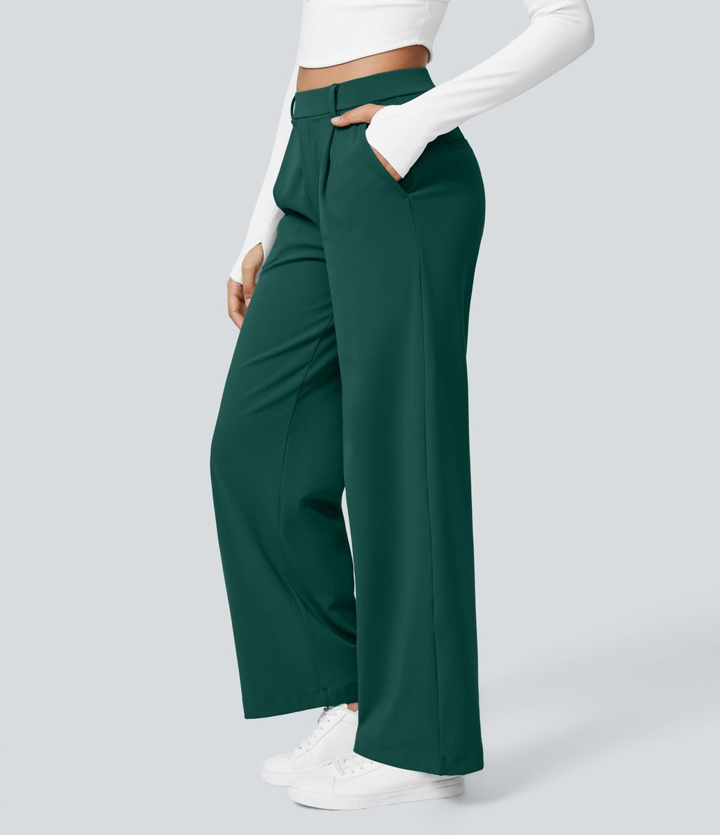 Pantalon tailleur Halara Flex™ DayStretch coupe droite taille haute avec poches