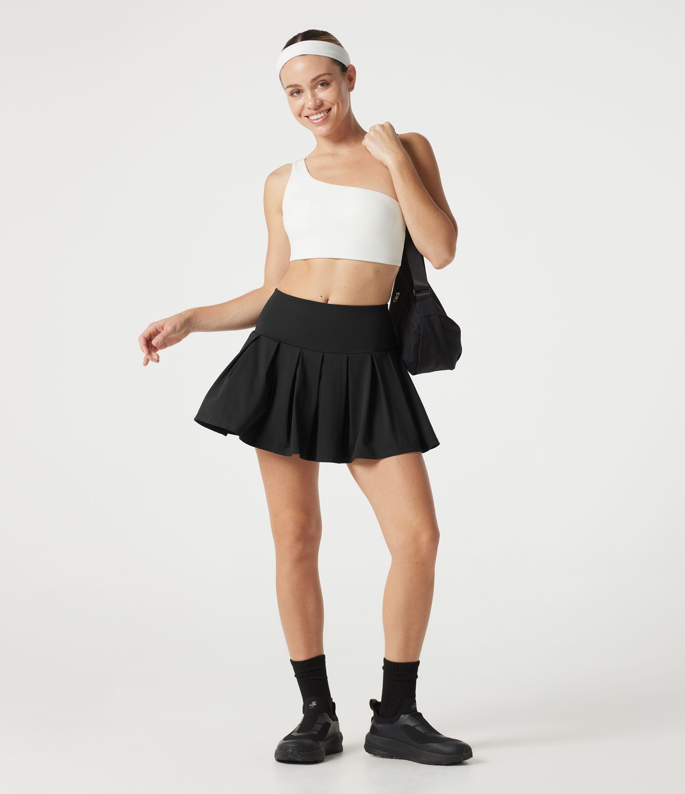 Jupe-short de tennis mini SoftlyZero™ QuickDry taille mi-haute gainante à plis avec poches