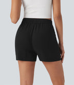 Short tailleur taille moyenne avec cordon de serrage et poches zippées latérales