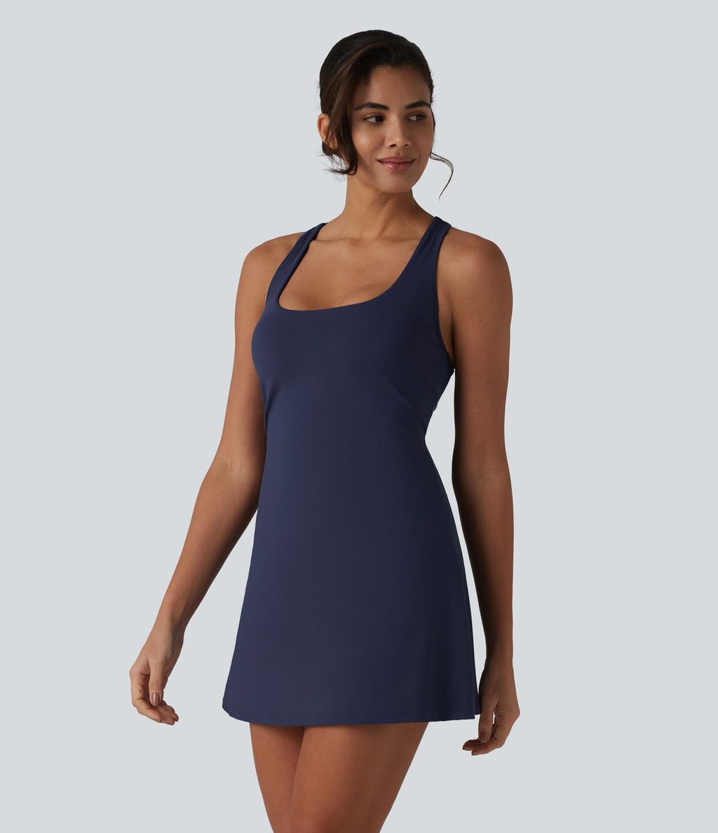 Robe de sport SoftlyZero™ Airy 2-en-1 à dos nageur croisé en mesh respirant avec brassière intégrée et effet frais InstantCool avec poches, protection solaire UPF50+