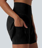 Shorts yoga Breezeful™ taille super haute 2-en-1 séchage rapide, ourlet arrondi, entrejambe 13cm, avec poches
