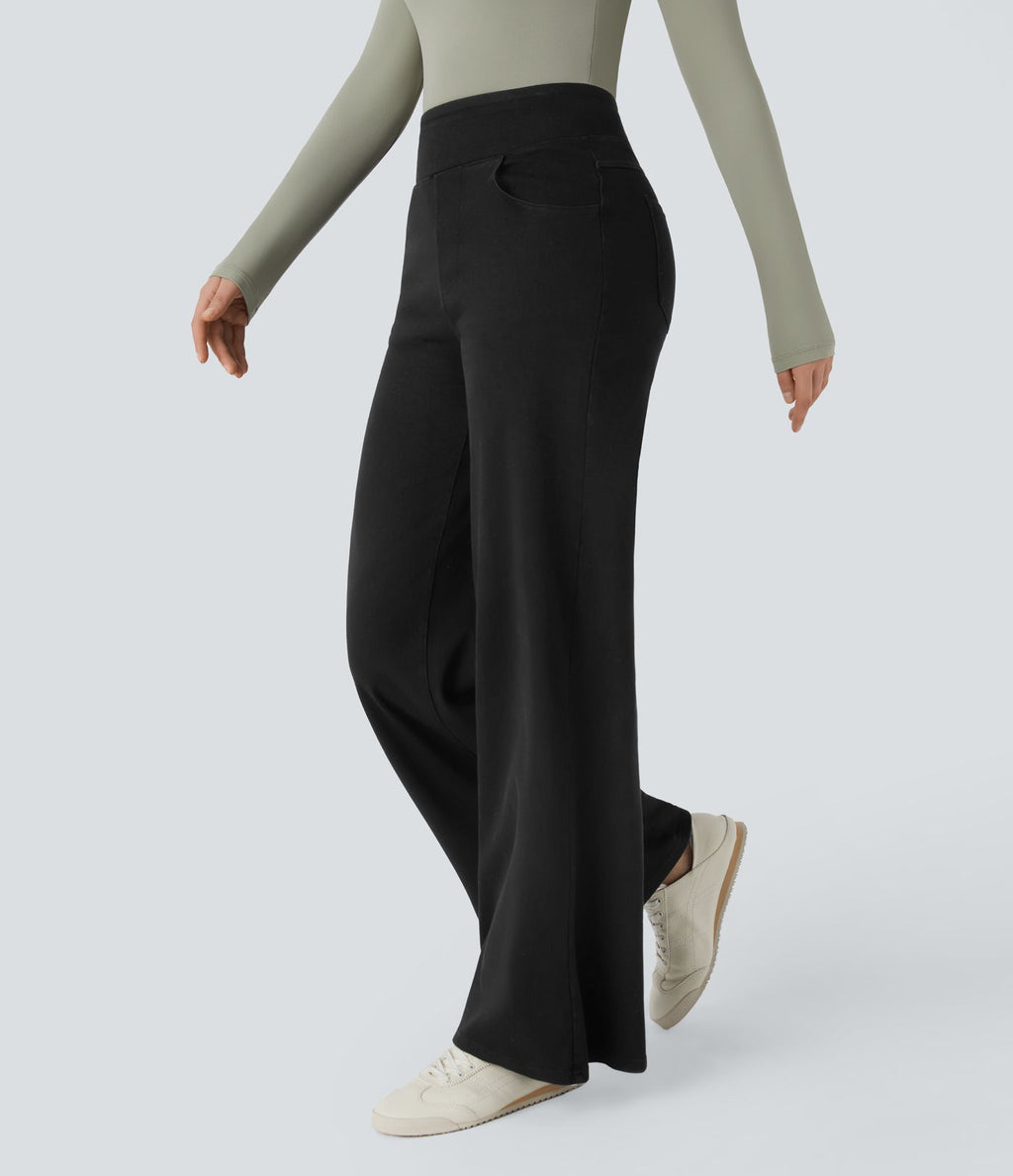 Halara Flex™ Denim Heat Jean large casual taille haute avec poches