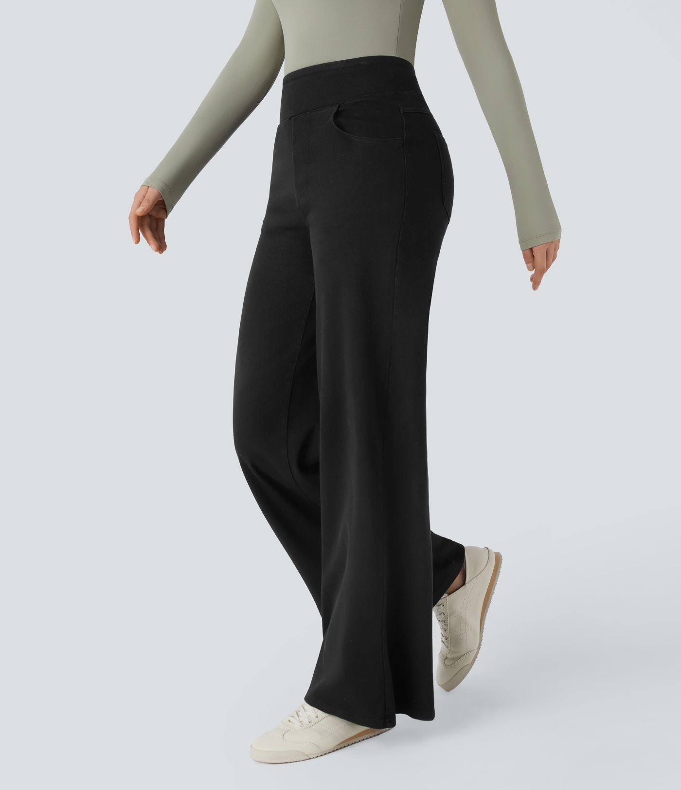 Halara Flex™ Denim Heat Jean large casual taille haute avec poches