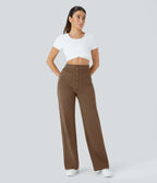 Pantalon taille haute coupe droite DayStretch avec poches