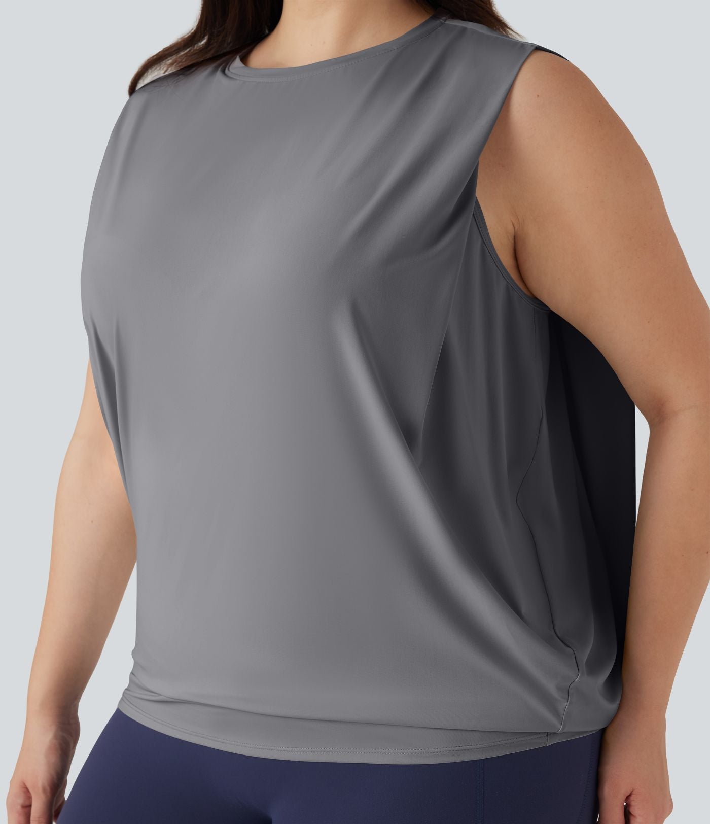 Débardeur yoga grande taille col rond Cool Touch - UPF50+