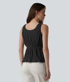 Débardeur casual texturé froissé col V