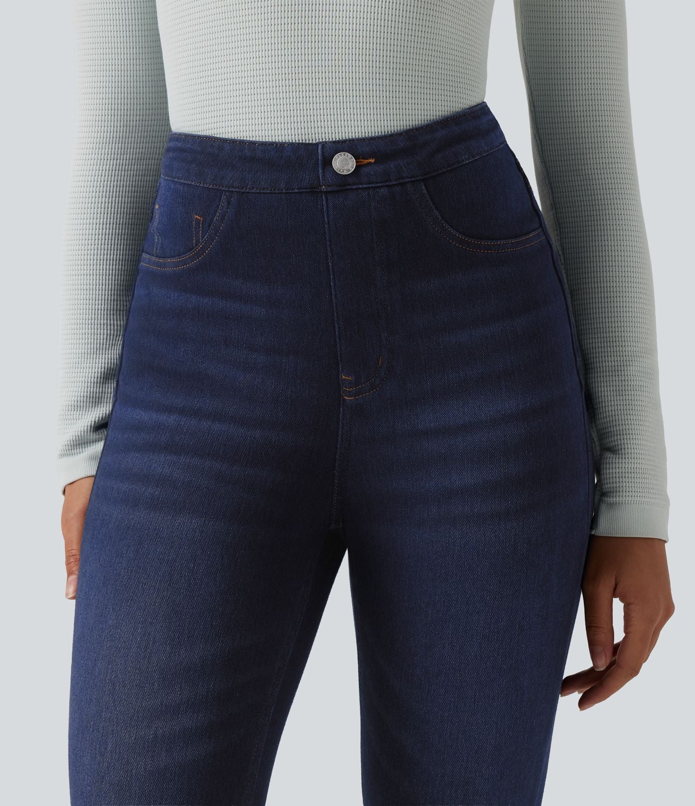 Legging 7/8 casual denim Halara Flex™ gainant taille haute avec poches