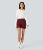 Softlyzero™ Plush Top Sport de Golf Court à Manches Longues avec Trou pour Pouce et Demi-Zip
