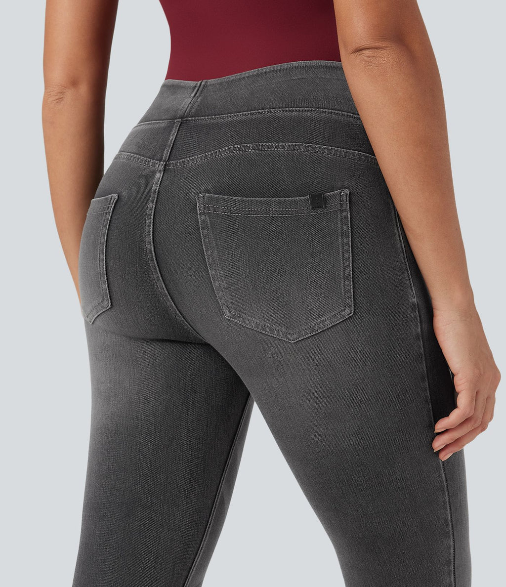 Leggings 7/8 décontractés en denim taille haute avec poches Halara Flex™