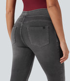 Leggings 7/8 décontractés en denim taille haute avec poches Halara Flex™