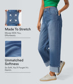 Halara Flex™ Jean Larges Taille Haute Ourlet Roulotté Multiples Poches