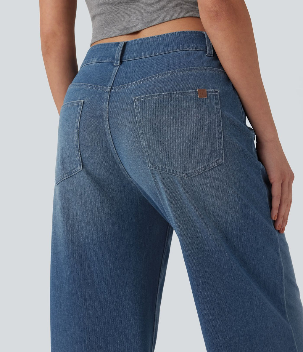 Jean décontracté Halara Flex™ taille mi-haute coupe évasée avec poches