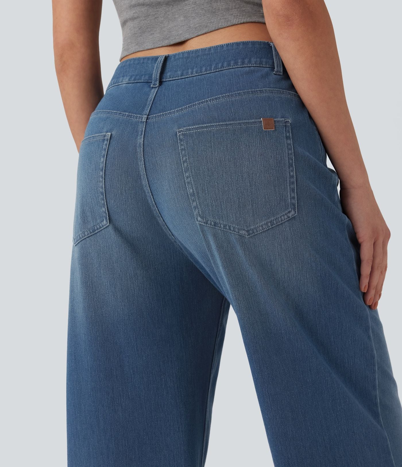Jean décontracté Halara Flex™ taille mi-haute coupe évasée avec poches