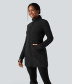 Doudoune PuffFlex col montant double zip avec passants pouces avec poches