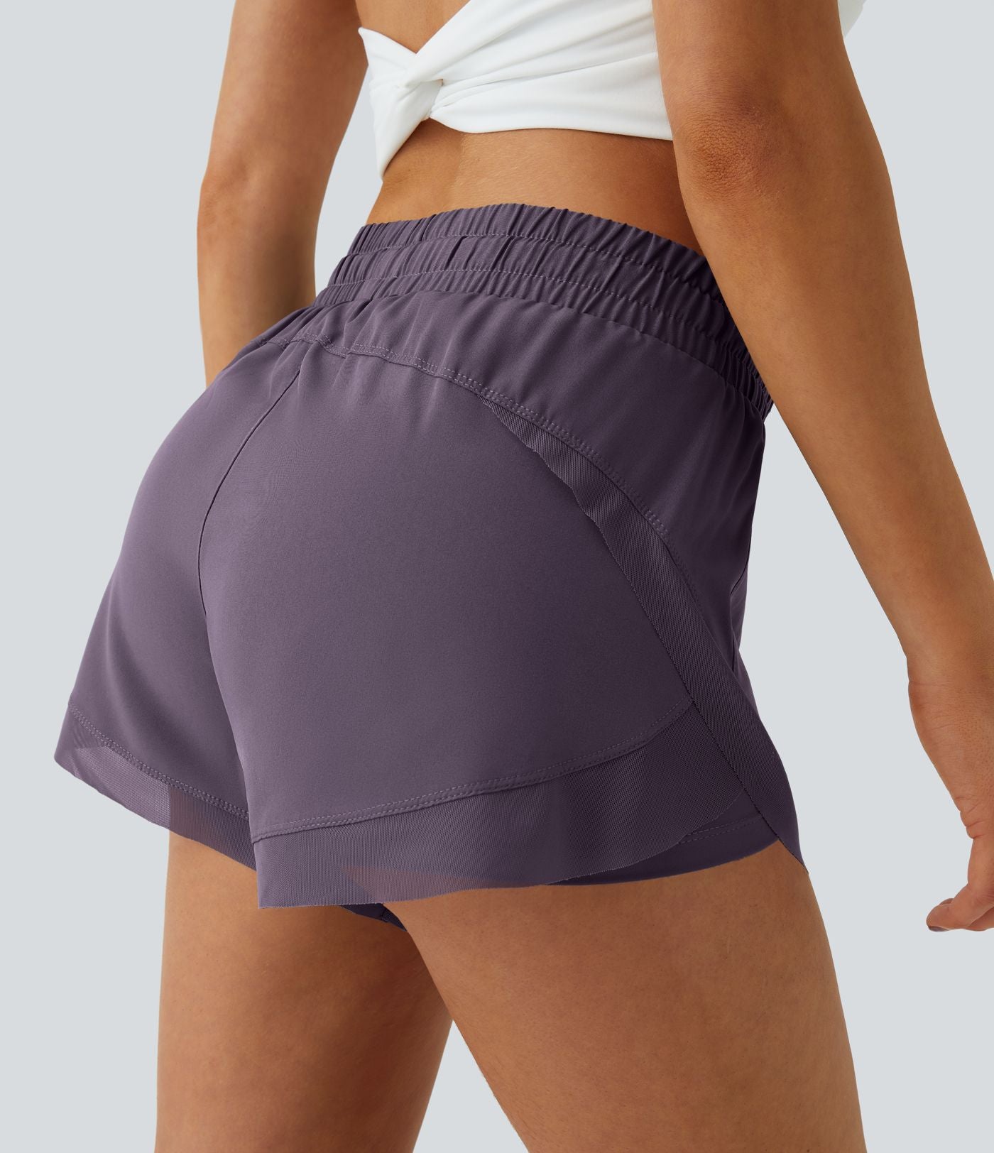 Shorts Running 7,5cm 2 en1 Taille Mi-Haute Cordon de Serrage Empiècement Mesh Contrastant
