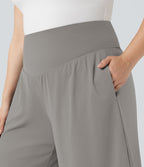 Bermuda de yoga grande taille SoftlyZero™ Airy taille haute effet frais InstantCool avec poches