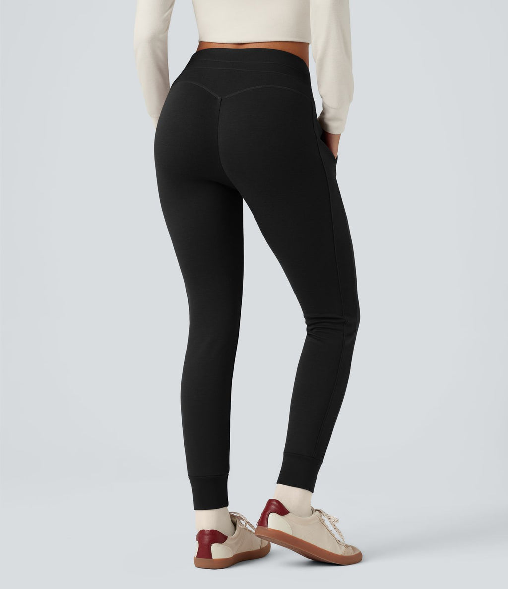 Jogging chauffant taille haute avec cordon de serrage Halara HeatCore avec poches