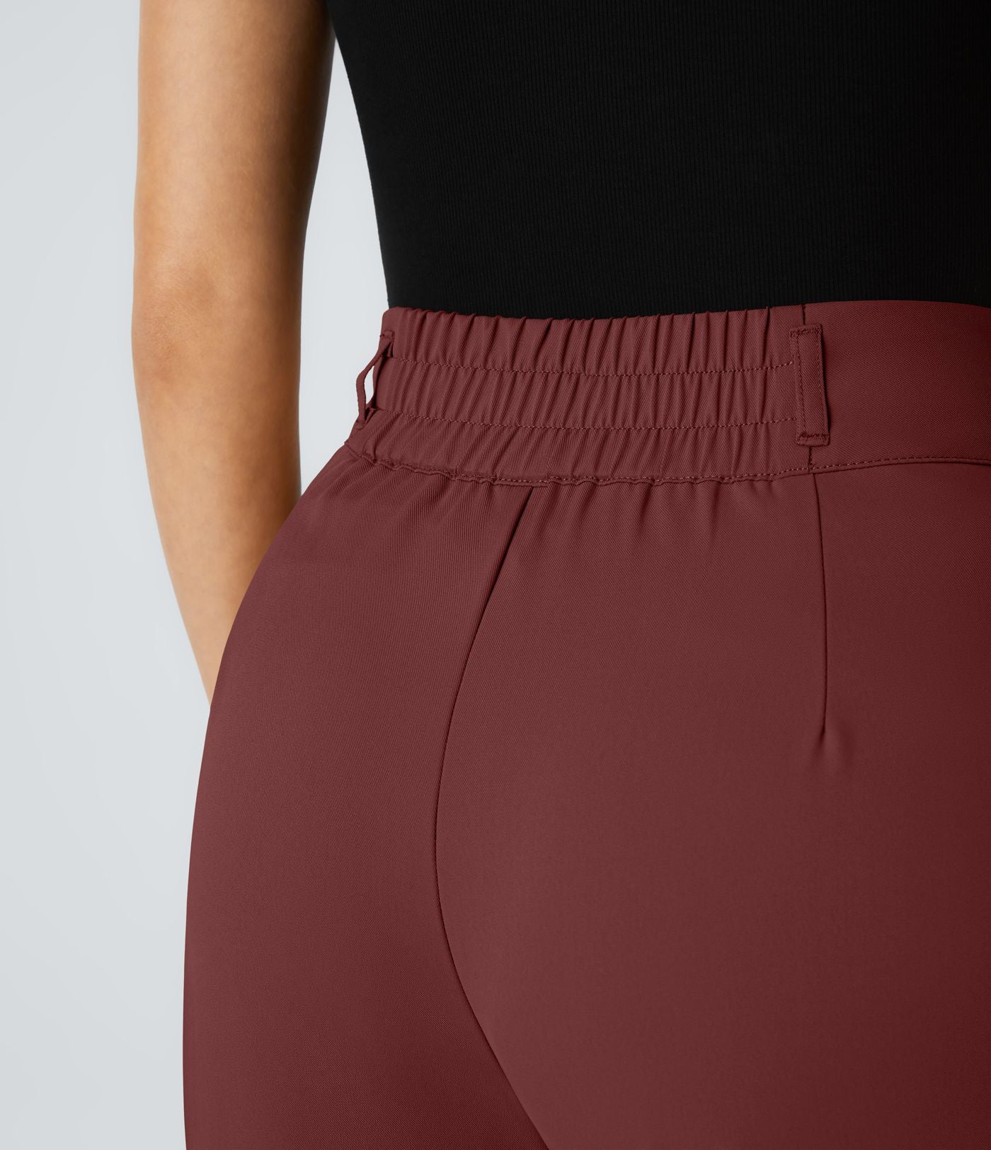 Pantalon de travail Halara Flex™ droit froncé avec poche zippée, taille haute