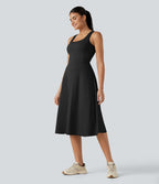 Robe de danse midi SoftlyZero™ Airy 2-en-1, col carré, brassière intégrée, à effet frais InstantCool, avec poches, accès facile Easy Peasy
