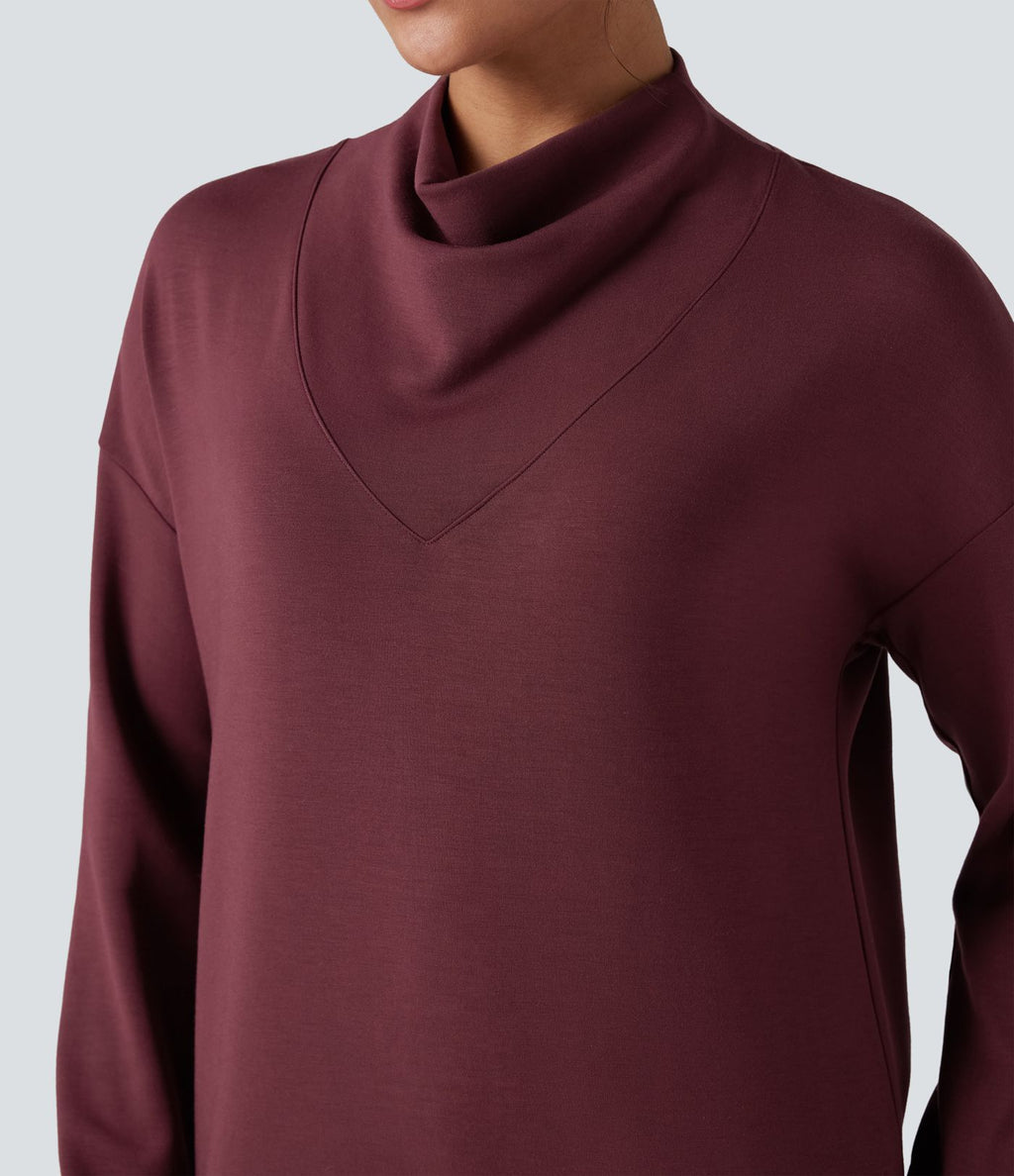 Sweat-shirt décontracté SpacerTek™ col bénitier et manches longues