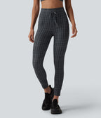 Legging de yoga Halara UltraSculpt™ taille haute avec cordon de serrage imprimé carreaux avec poches