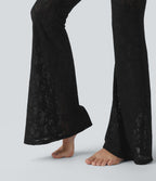 SoftlyZero™ Combinaison yoga évasée à col cœur avec découpes, dentelle contrastée et poches - UPF50+
