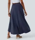 Jupe Longue Casual Breezeful™ Taille Haute à Volants 2en1 Fluide Sèchement Rapide Quotidien Maxi