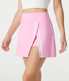 Jupe de yoga mini SoftlyZero™ Airy 2-en-1, taille haute, color block, à effet frais InstantCool, à poche, protection solaire UPF50+