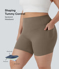 Short cycliste 12,5 cm d'entraînement gainant taille haute grande taille avec poches Halara UltraSculpt™