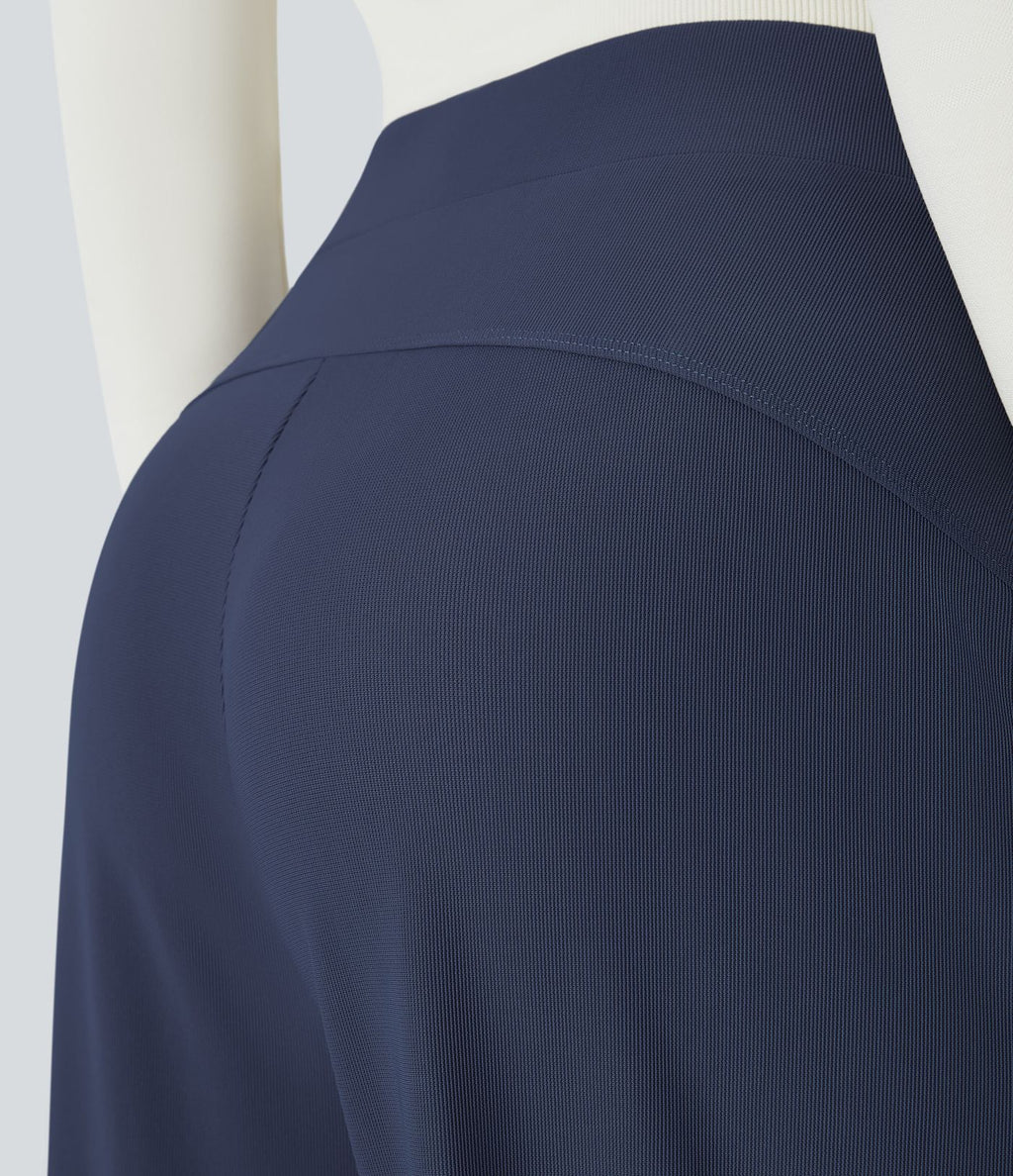 Halara Flex™ Pantalon Tailleur Évasé à Taille Haute Sculptant la Silhouette avec Poches Latérales Micro Waffle