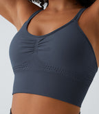 Brassière de sport maintien léger bretelles froncées doubles bonnets A-D OneForm Seamless Flow