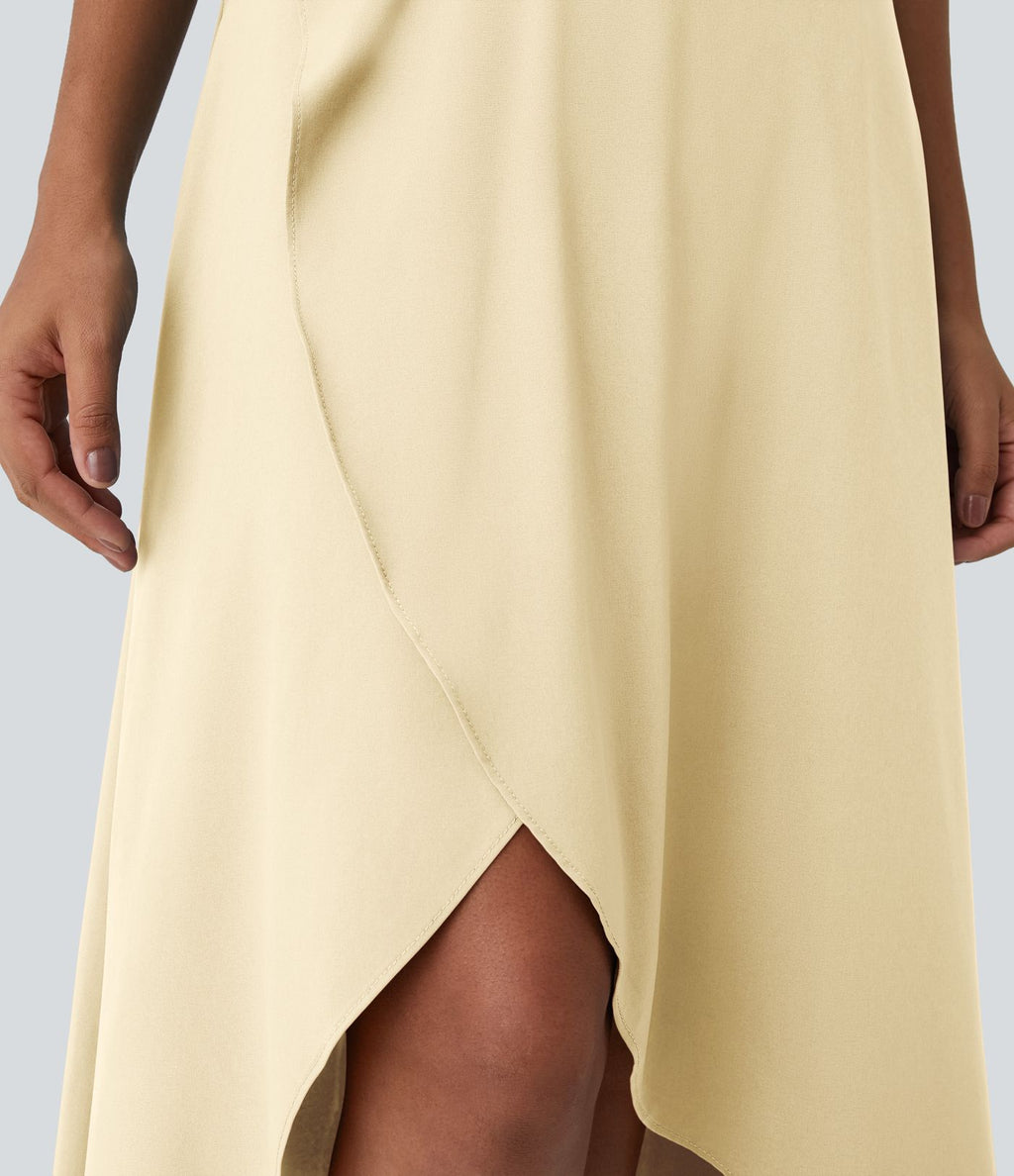 Jupe Longue Casual Breezeful™ Taille Haute à Volants 2en1 Fluide Sèchement Rapide Quotidien Maxi