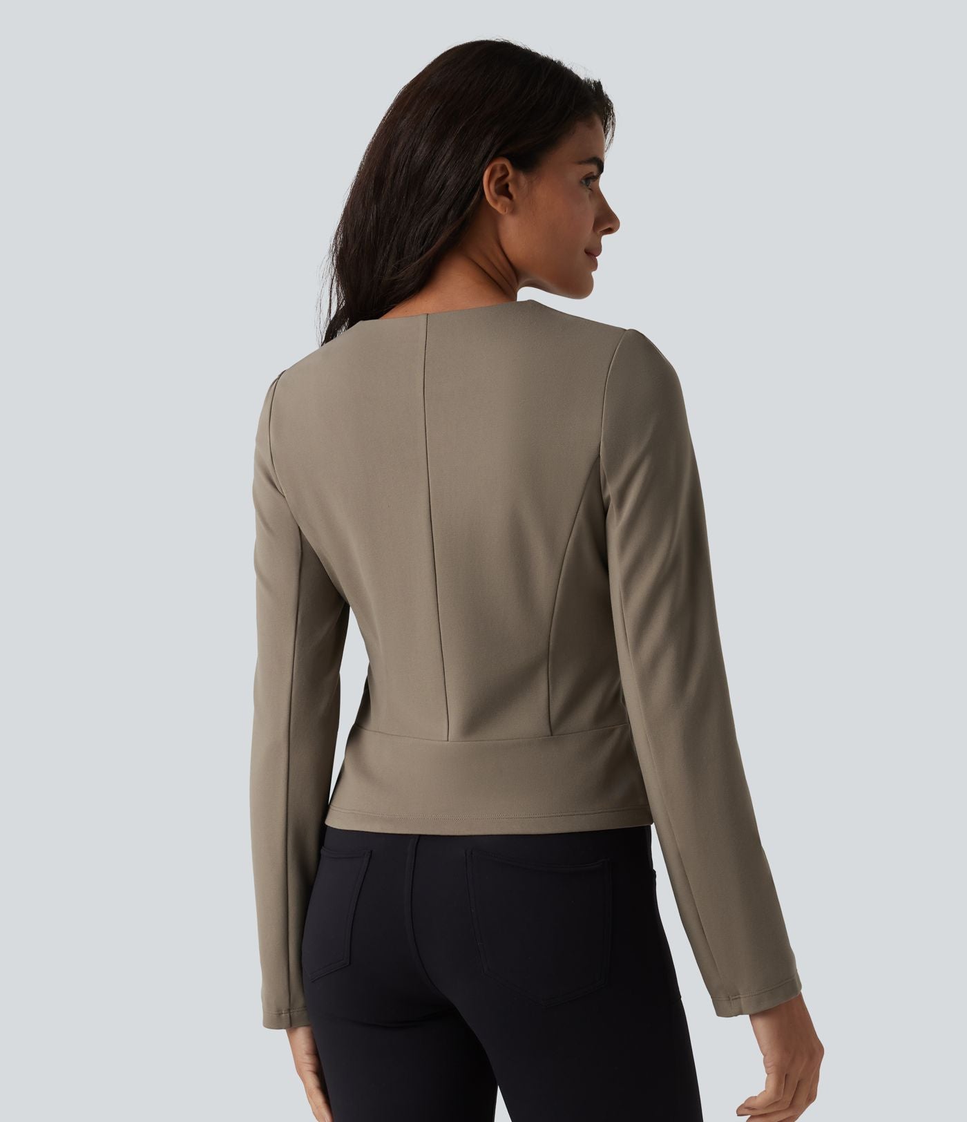 Veste tailleur col rond manches longues