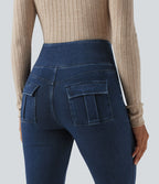 Legging décontracté gainant taille haute effet denim avec poches Halara Flex™