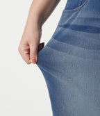 Short baggy grande taille en jean Halara Flex™ Denim taille haute croisée, effet ventre plat, avec poches