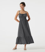 Robe nuisette midi fluide à pois avec lien à nouer à l’avant