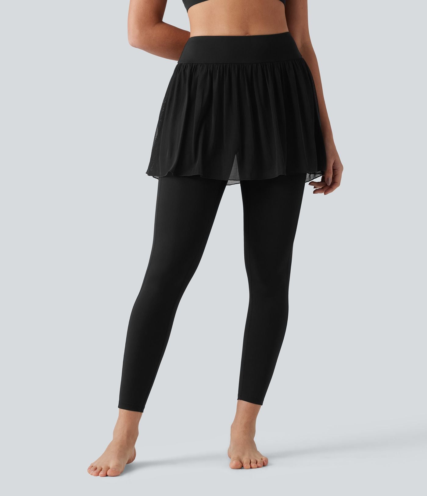Legging de sport 2-en-1 SoftlyZero™ effet frais InstantCool taille haute avec mesh contrastant et poches, protection solaire UPF50+