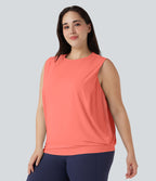 Débardeur yoga grande taille col rond Cool Touch - UPF50+