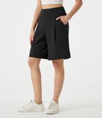 Short tailleur baggy DayStretch taille haute 22,5 cm avec poches