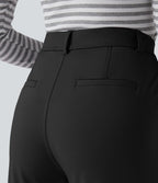 Pantalon tailleur jambes droites slim taille haute Halara Flex™ DayStretch avec poches