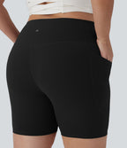 Short cycliste 17,5 cm d'entraînement gainant taille haute grande taille avec poches Halara UltraSculpt™