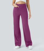 Pantalon taille haute coupe droite DayStretch avec poches