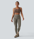 Legging de yoga gainant taille haute imprimé léopard avec poches Halara UltraSculpt™
