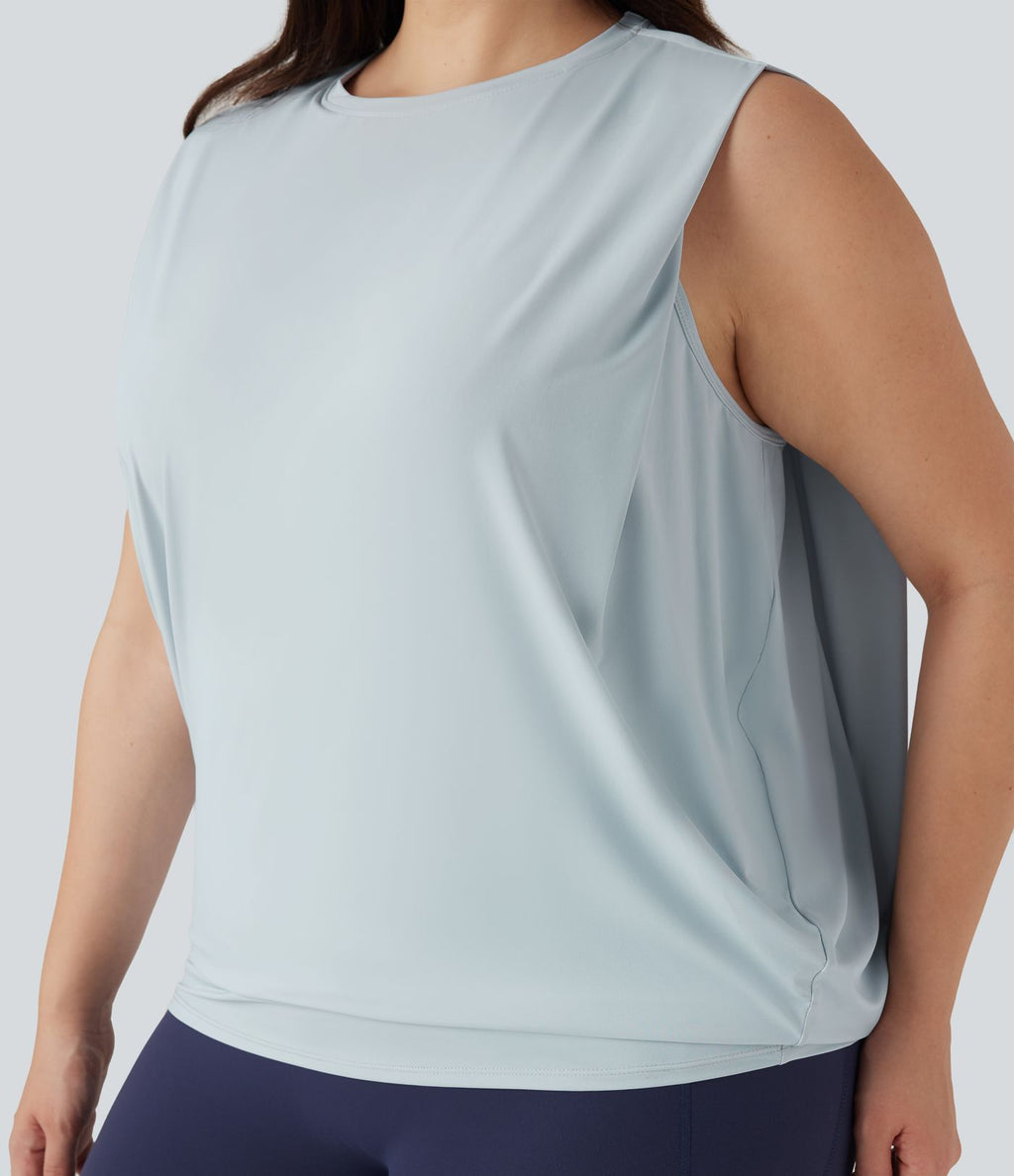 Débardeur yoga grande taille col rond Cool Touch - UPF50+