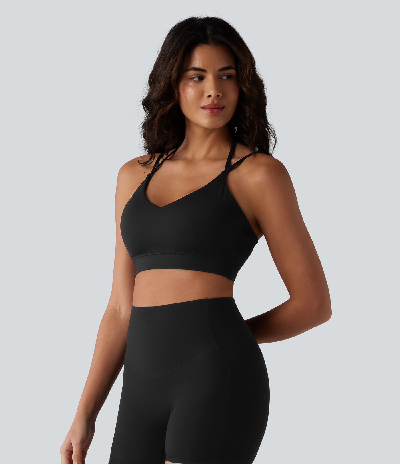 Brassière de sport de yoga à maintien léger avec soutien intégré