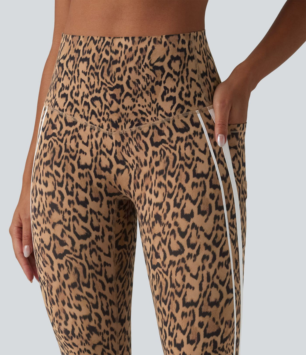 Halara UltraSculpt™ Legging corsaire de training gainant taille haute léopard color block avec poches
