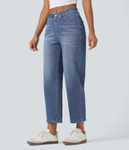 Jean baggy Halara Flex™ taille haute coupe en V 7/8 avec poches