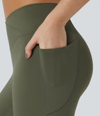 Softlyzero™ Polaire Legging Yoga à Taille Haute Thermique Croisée avec Poches Latérales