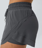 Shorts Running 7,5cm 2 en1 Taille Mi-Haute Cordon de Serrage Empiècement Mesh Contrastant