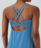 Robe de sport yoga mini 2-pièces SoftlyZero™ Plush à découpes avec poche A-C